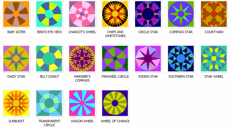 Compass and Wheels Quilt Block Patterns