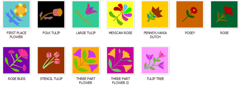Applique Flowers Quilt Block Patterns