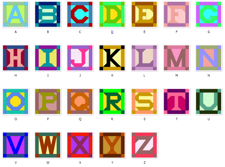 Alphabet Quilt Block Patterns